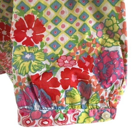 Talbots Floral Geometric Tunic Blouse Lightweight 100% Cotton 3/4 Sleeves XL EUC - Picture 5 of 13